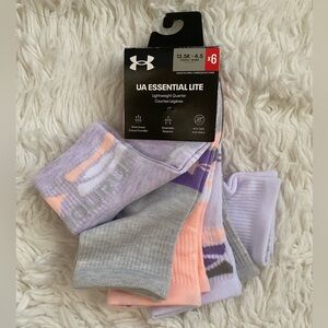 🆕NWT Under Armour Essential Lite Lightweight Quarter Socks - Youth Large